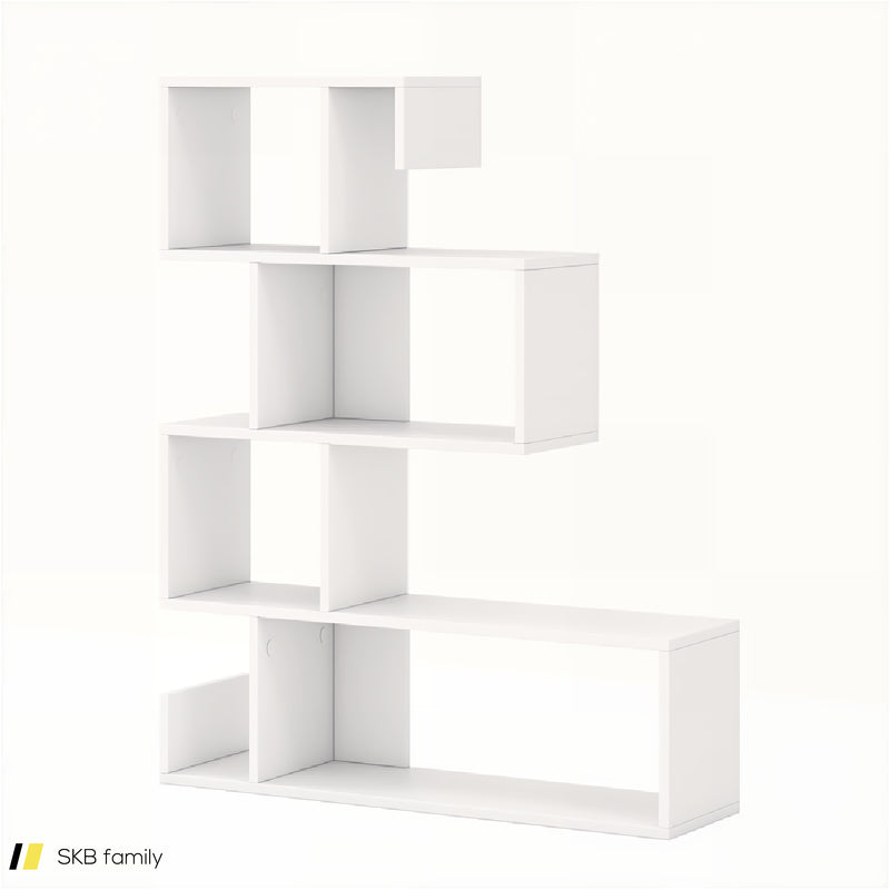 5-Tier S-Shaped Bookshelf Geometric Z-Shelf Bookcase With Open Cubes 240615-230204