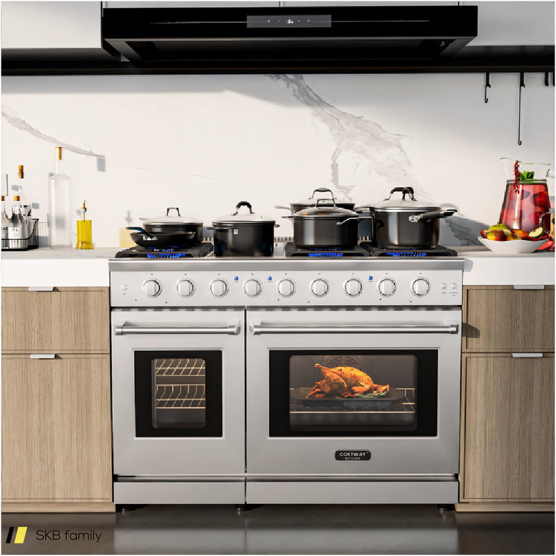 48 Inches Freestanding Natural Gas Range With 7 Burners Cooktop 240615-230205