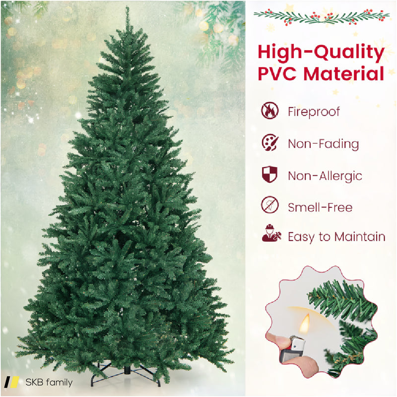 7.5 Feet Artificial Christmas Tree With Folding Metal Stand 240615-230776