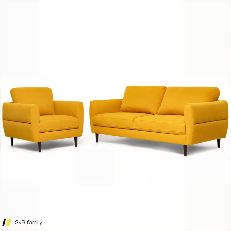 2 Pieces Upholstered Sofa Set With Removable Cushion Covers 240515-230778