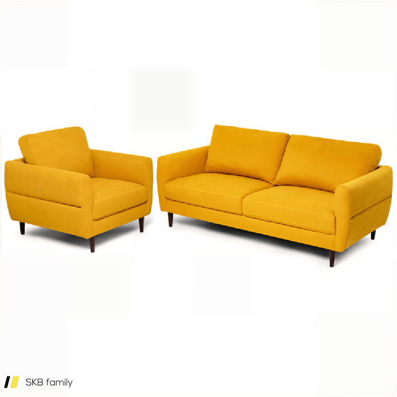 2 Pieces Upholstered Sofa Set With Removable Cushion Covers 240515-230778