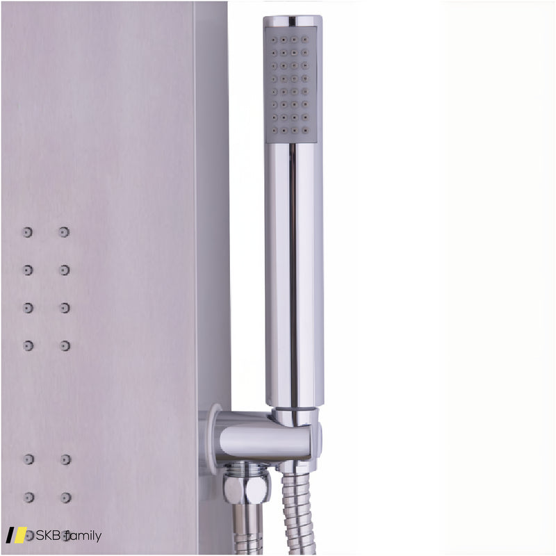 55 Inch Brushed Stainless Steel Shower Panel Rainfall Waterfall 240515-230789