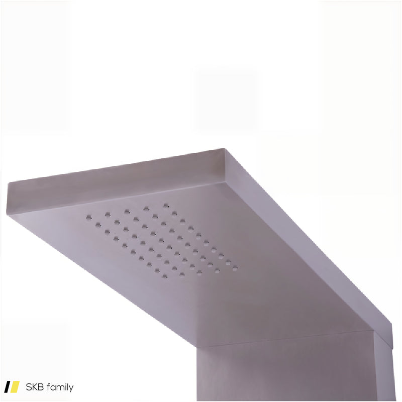 55 Inch Brushed Stainless Steel Shower Panel Rainfall Waterfall 240515-230789