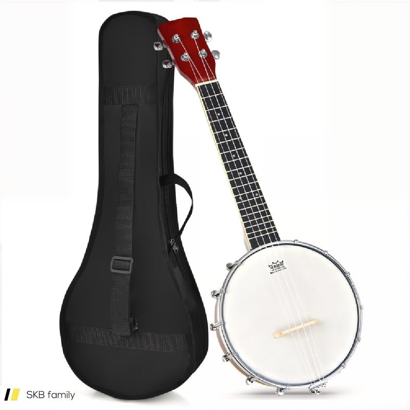 24 Inch Sonart 4-String Banjo Ukulele With Remo Drumhead And Gig Bag 240515-230792