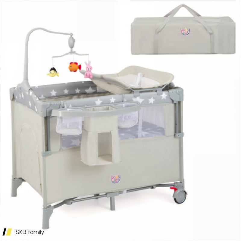 5-In-1 Portable Baby Beside Bassinet With Diaper Changer 240515-230800