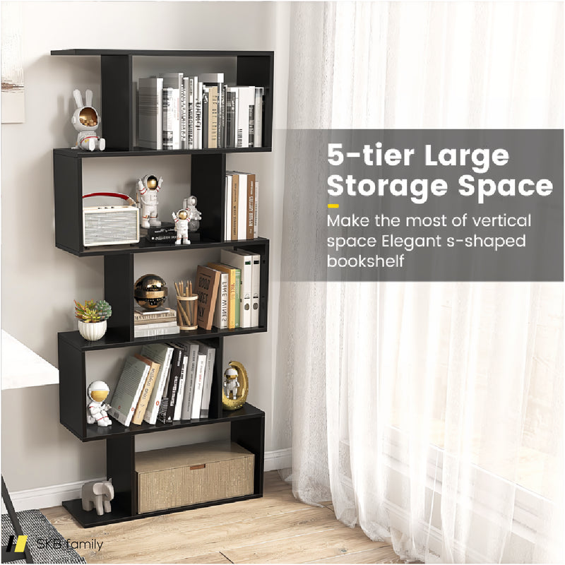 5-Tier Bookshelf With Anti-Toppling Device For Living Room Home Office 240515-230803