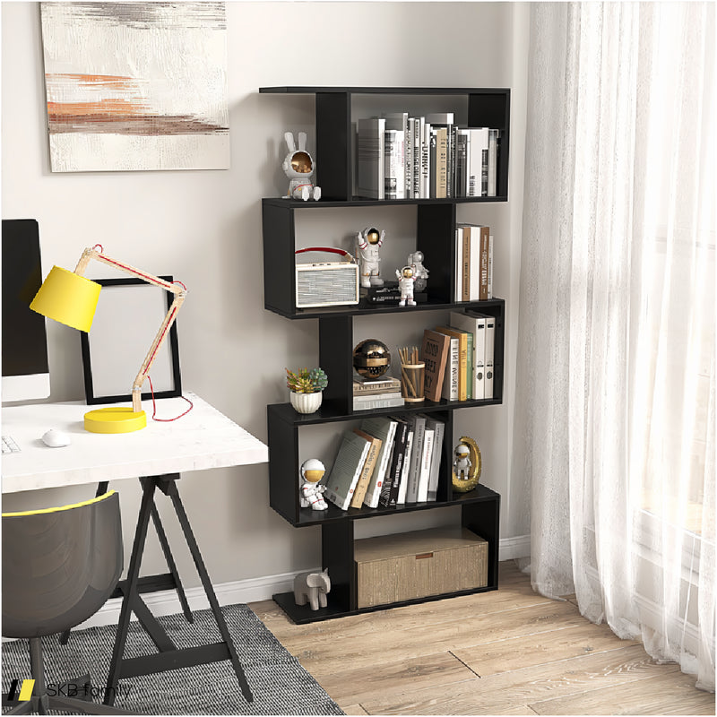 5-Tier Bookshelf With Anti-Toppling Device For Living Room Home Office 240515-230803