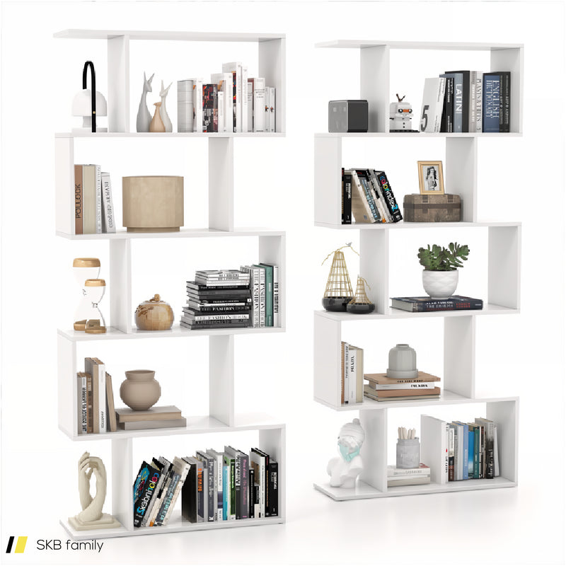 5-Tier Bookshelf With Anti-Toppling Device For Living Room Home Office 240515-230803