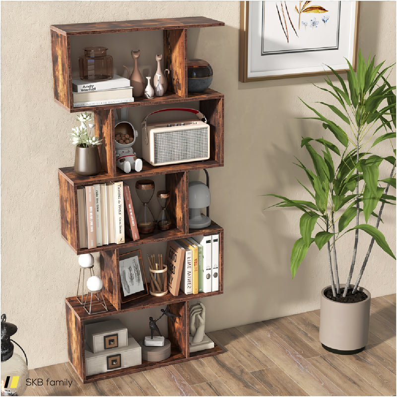 5-Tier Bookshelf With Anti-Toppling Device For Living Room Home Office 240515-230803