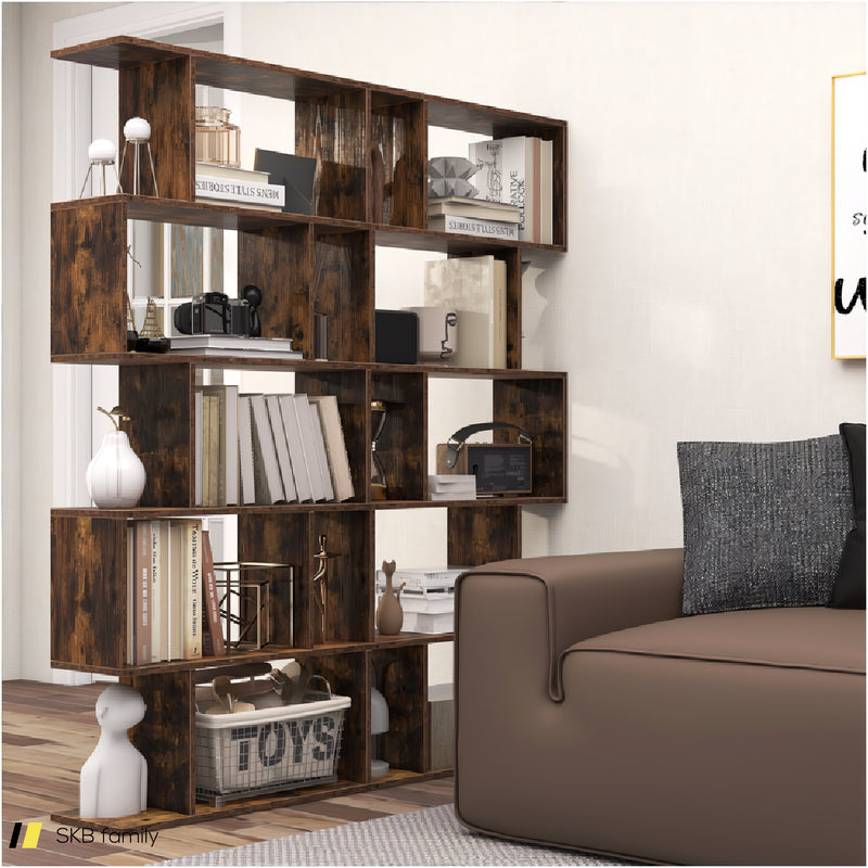 5-Tier Bookshelf With Anti-Toppling Device For Living Room Home Office 240515-230803