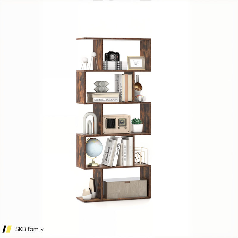 5-Tier Bookshelf With Anti-Toppling Device For Living Room Home Office 240515-230803