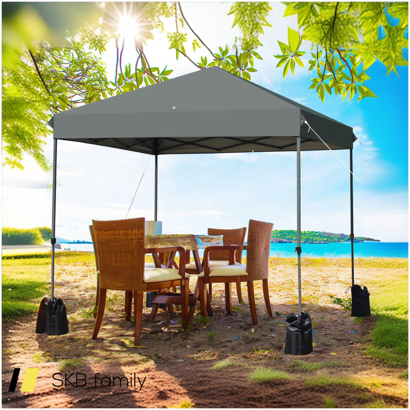 8 X 8 Feet Outdoor Pop-Up Canopy Tent With Portable Roller Bag And Sand Bags 240515-230804