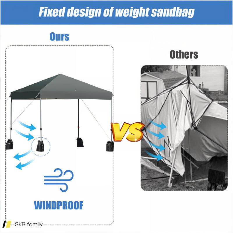 8 X 8 Feet Outdoor Pop-Up Canopy Tent With Portable Roller Bag And Sand Bags 240515-230804