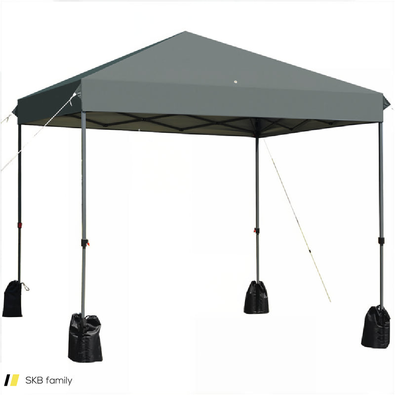 8 X 8 Feet Outdoor Pop-Up Canopy Tent With Portable Roller Bag And Sand Bags 240515-230804