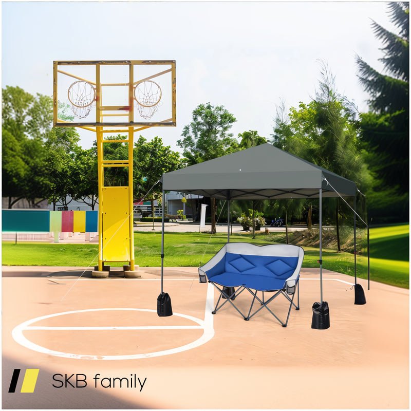 8 X 8 Feet Outdoor Pop-Up Canopy Tent With Portable Roller Bag And Sand Bags 240515-230804