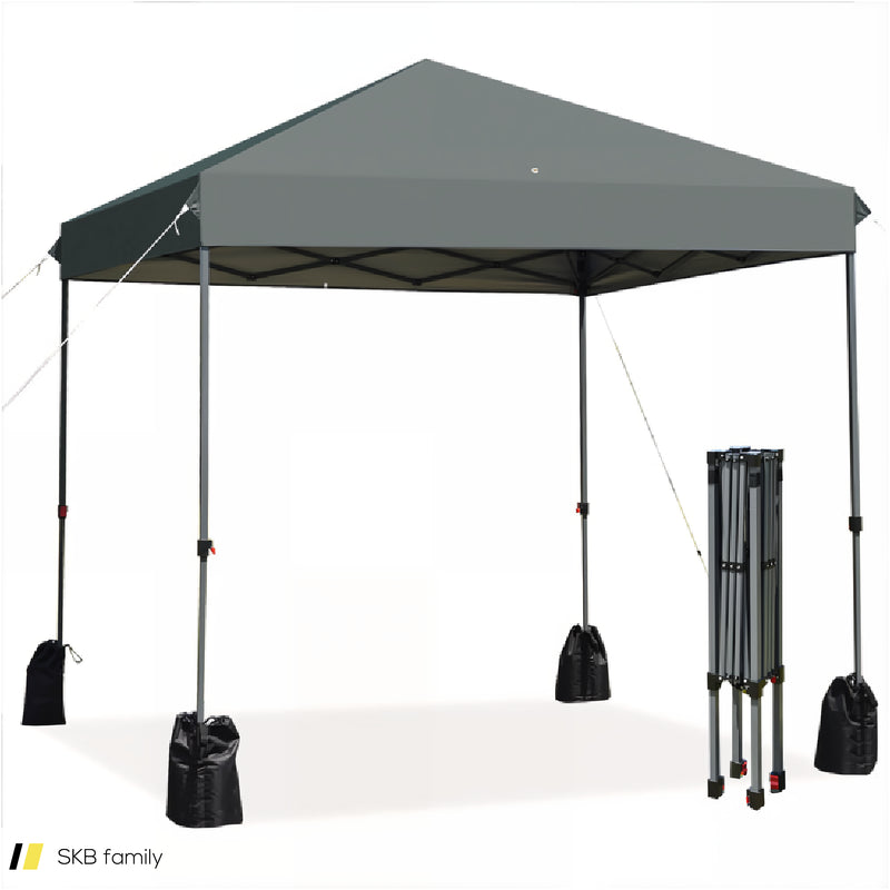 8 X 8 Feet Outdoor Pop-Up Canopy Tent With Portable Roller Bag And Sand Bags 240515-230804