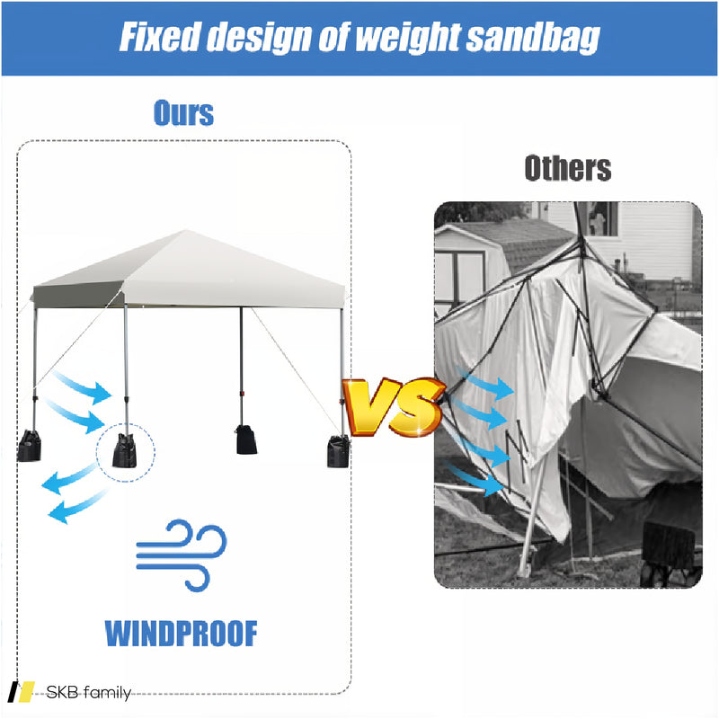 8 X 8 Feet Outdoor Pop-Up Canopy Tent With Portable Roller Bag And Sand Bags 240515-230804