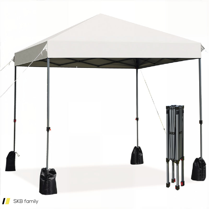 8 X 8 Feet Outdoor Pop-Up Canopy Tent With Portable Roller Bag And Sand Bags 240515-230804