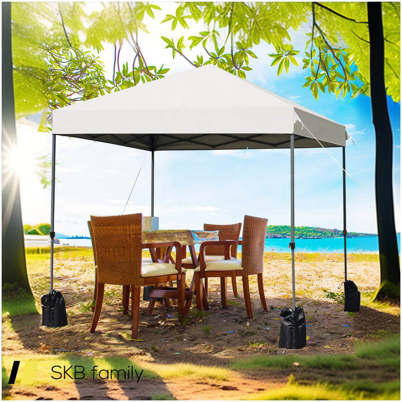 8 X 8 Feet Outdoor Pop-Up Canopy Tent With Portable Roller Bag And Sand Bags 240515-230804