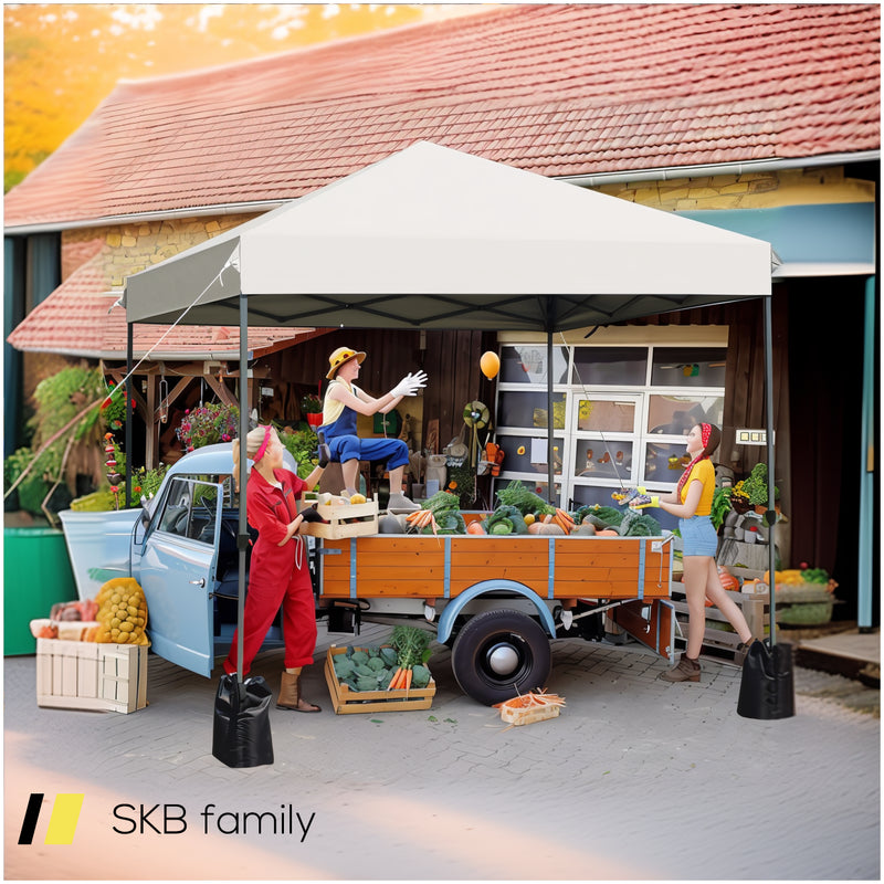 8 X 8 Feet Outdoor Pop-Up Canopy Tent With Portable Roller Bag And Sand Bags 240515-230804