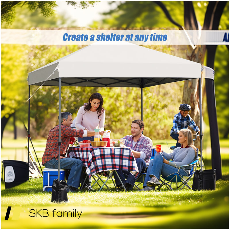 8 X 8 Feet Outdoor Pop-Up Canopy Tent With Portable Roller Bag And Sand Bags 240515-230804