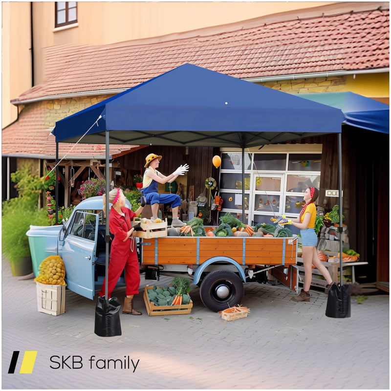 8 X 8 Feet Outdoor Pop-Up Canopy Tent With Portable Roller Bag And Sand Bags 240515-230804