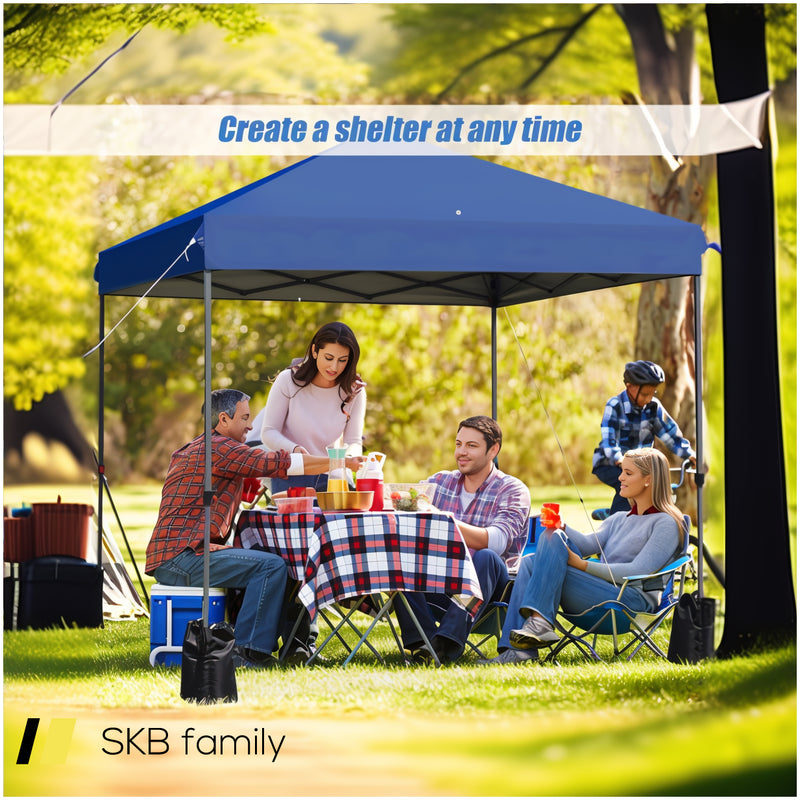 8 X 8 Feet Outdoor Pop-Up Canopy Tent With Portable Roller Bag And Sand Bags 240515-230804