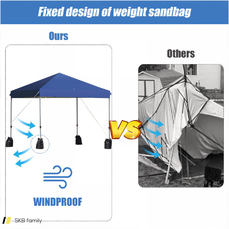 8 X 8 Feet Outdoor Pop-Up Canopy Tent With Portable Roller Bag And Sand Bags 240515-230804