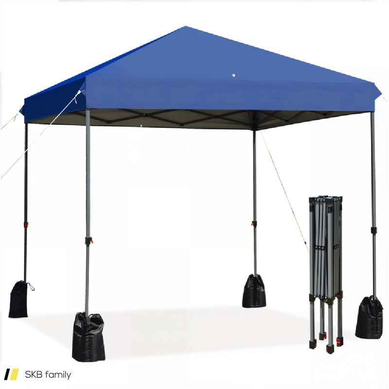 8 X 8 Feet Outdoor Pop-Up Canopy Tent With Portable Roller Bag And Sand Bags 240515-230804