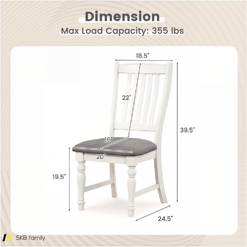 Set Of 2 Dining Chairs Kitchen Side Chair With Solid Wood Legs 240615-230806