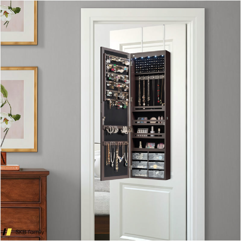 Door Hanging Mirror Jewelry Armoire With Full Length Mirror And 6 Drawers 240615-230810