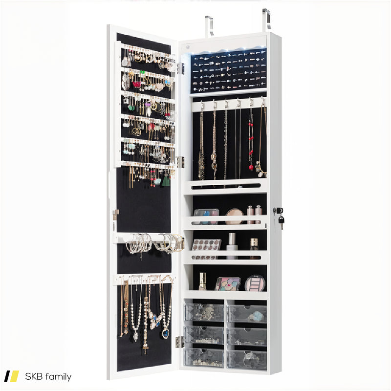 Door Hanging Mirror Jewelry Armoire With Full Length Mirror And 6 Drawers 240615-230810