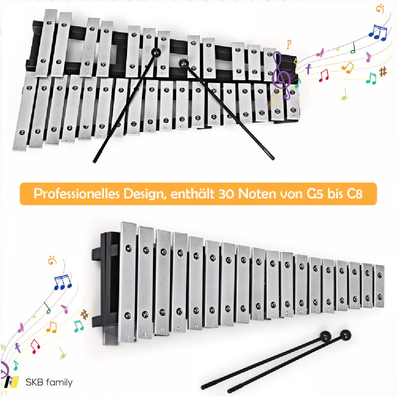 Foldable Aluminum Glockenspiel Xylophone 30 Note With Bag 240515-230811