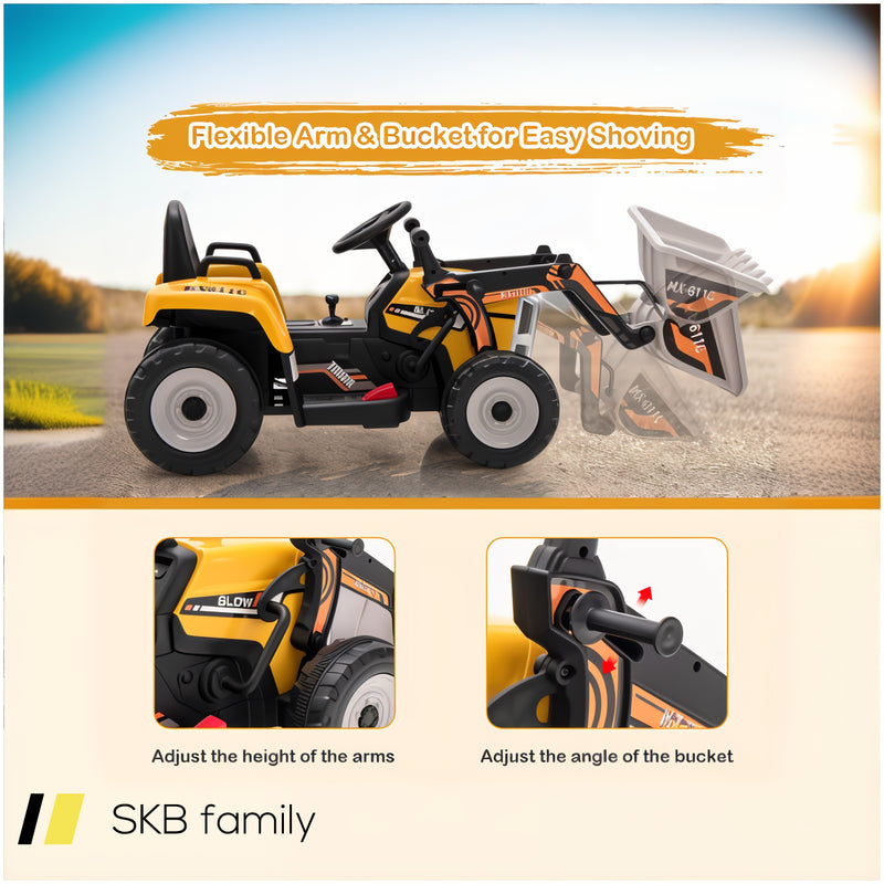 12v Battery Powered Kids Ride On Excavator With Adjustable Arm And Bucket 240515-230812