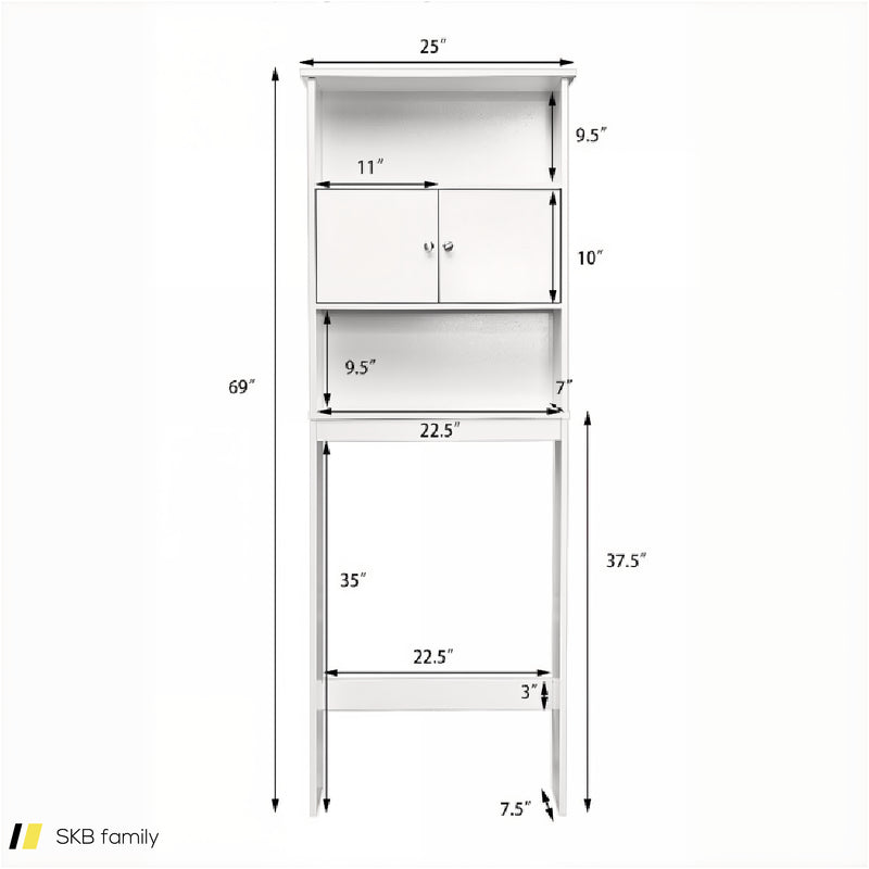 Bathroom Wood Organizer Shelf Storage Rack With Cabinet 240515-230813