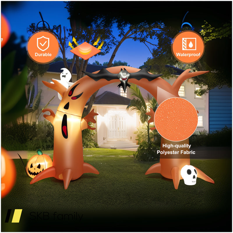 8 Feet Tall Halloween Inflatable Dead Tree Archway Decor With Bat Ghosts And Led Lights 240515-230814