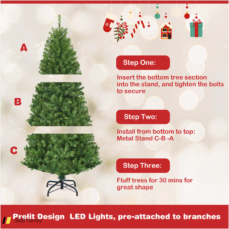 4/5/6/7/8/9 Feet Artificial Premium Hinged Christmas Tree 240515-230817