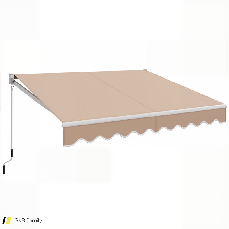 10 X 8.2 Feet Retractable Awning With Easy Opening Manual Crank Handle 240515-230827