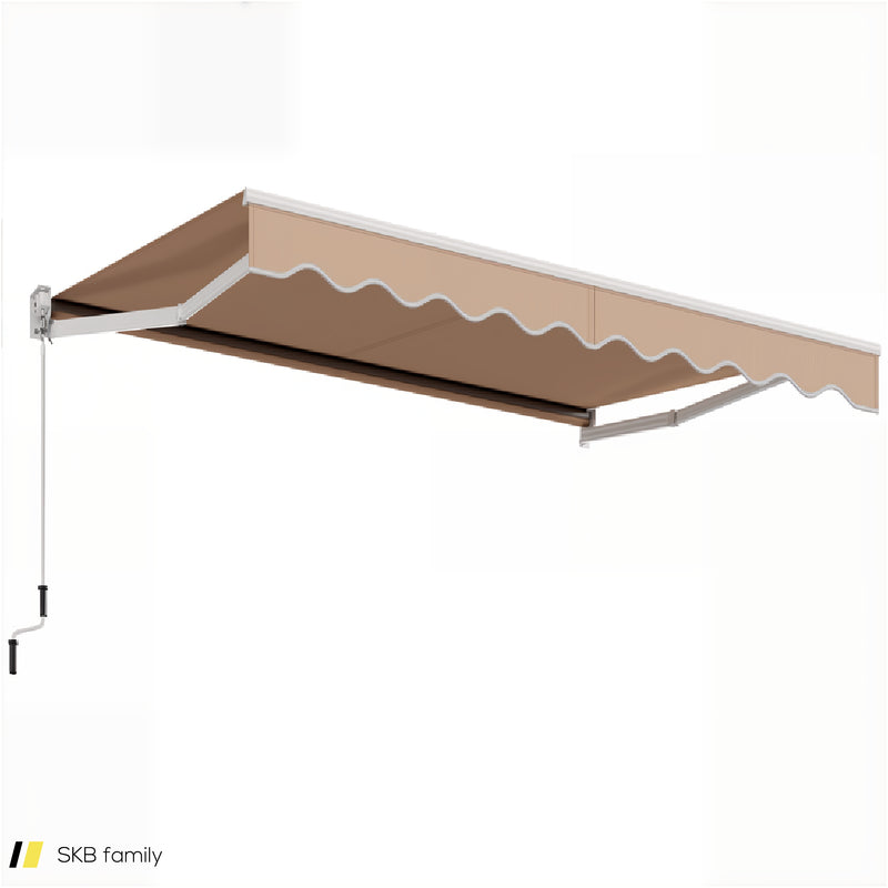 10 X 8.2 Feet Retractable Awning With Easy Opening Manual Crank Handle 240515-230827