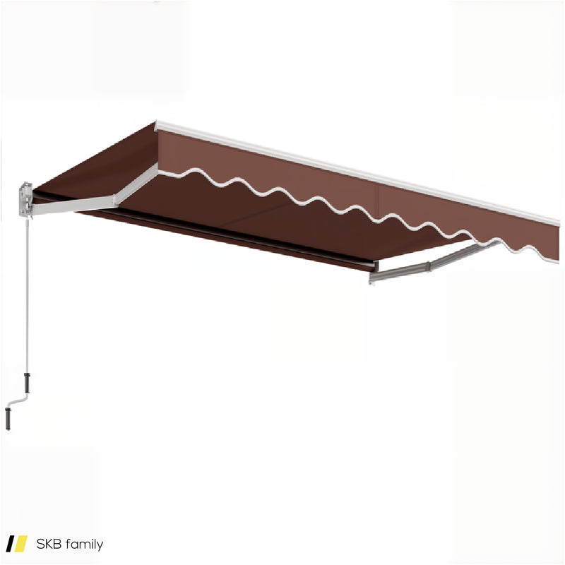 10 X 8.2 Feet Retractable Awning With Easy Opening Manual Crank Handle 240515-230827