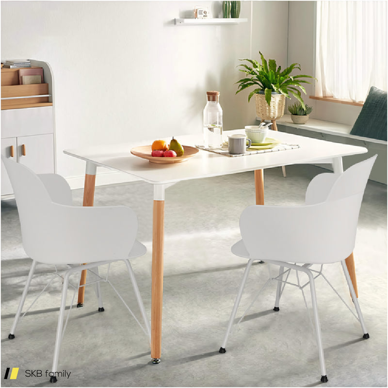 Set Of 2 Metal Frame Modern Petal-Shape Plastic Dining Chairs 240515-230830