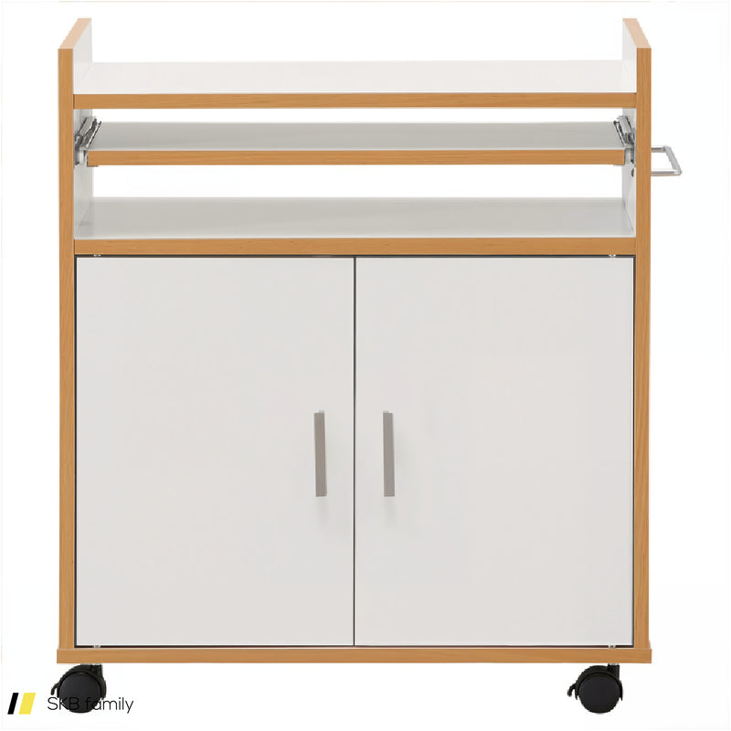 Kitchen Island On Wheels With Removable Shelf And Towel Rack 240515-230836