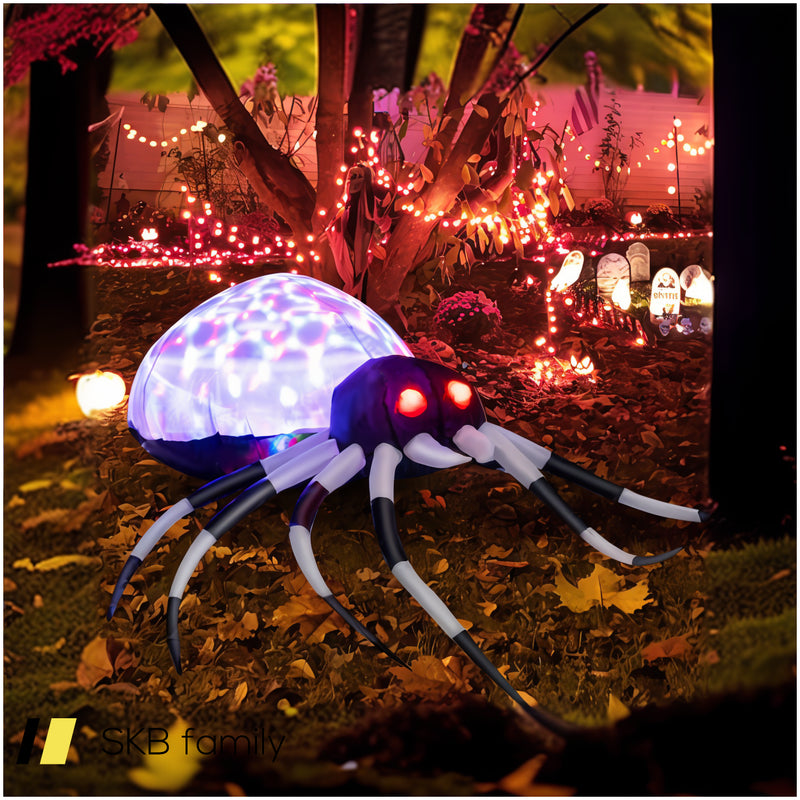 3.5 Feet Wall Halloween Inflatable Spider With Multi-Color Lights And Built-In Blower 240515-230844