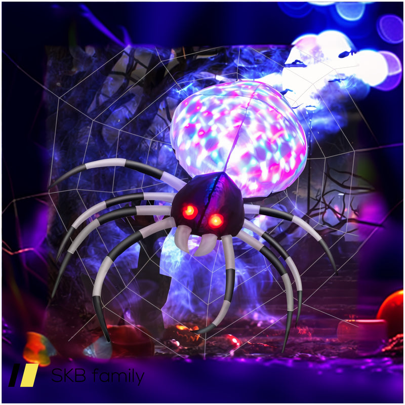 3.5 Feet Wall Halloween Inflatable Spider With Multi-Color Lights And Built-In Blower 240515-230844