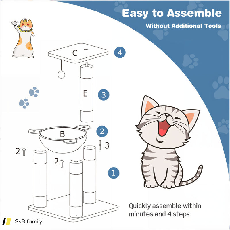 Multi-Level Cat Tree With Scratching Posts And Cat Hammock 240515-230845