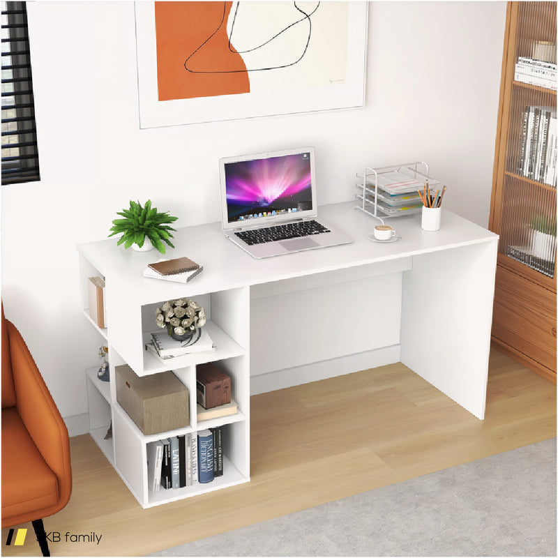 Modern Computer Desk With 3 Tier Storage Shelves For Home Office 240515-230846