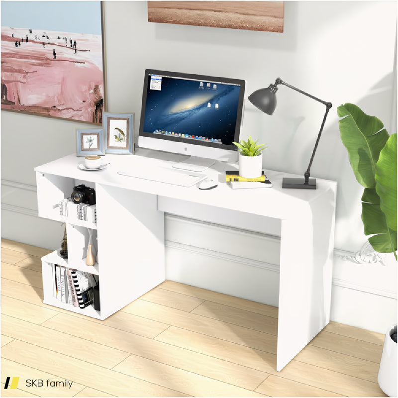 Modern Computer Desk With 3 Tier Storage Shelves For Home Office 240515-230846