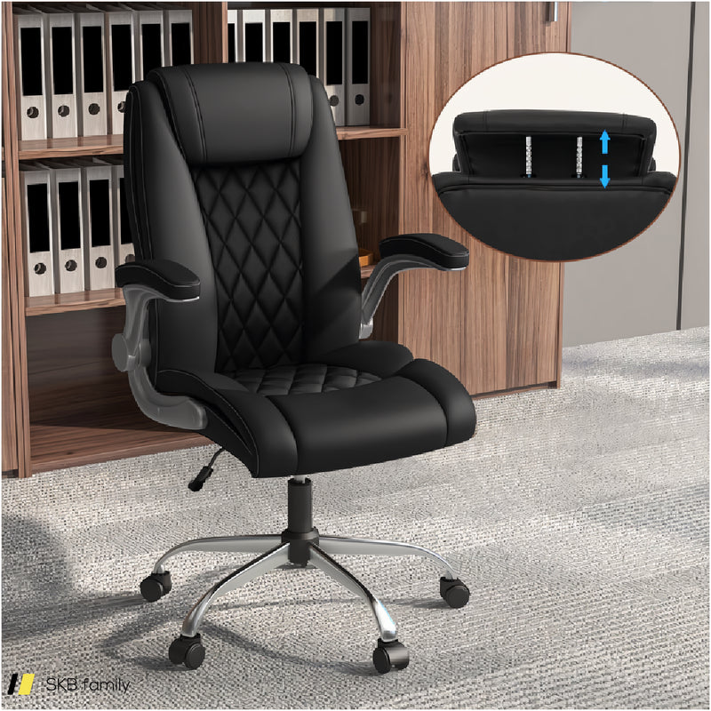 Modern Height Adjustable Pu Leather Office Chair With Rocking Function 240515-230848