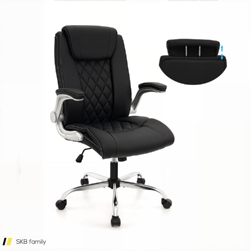 Modern Height Adjustable Pu Leather Office Chair With Rocking Function 240515-230848