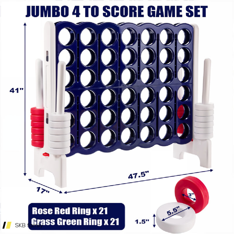 3.5 Feet Tall Jumbo 4 To Score Giant Game Set With 42 Jumbo Rings 240615-230850